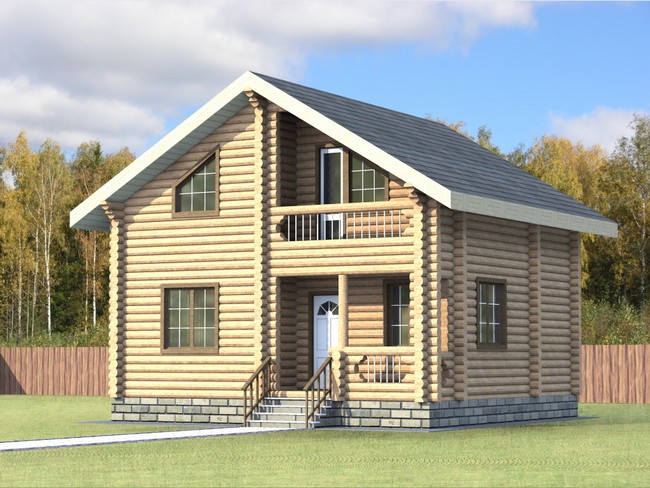 деревянный дом в 3д модель